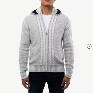 NWOT X RAY Men's Full-zip Knit Sweater Hoodie Jacket Size Large